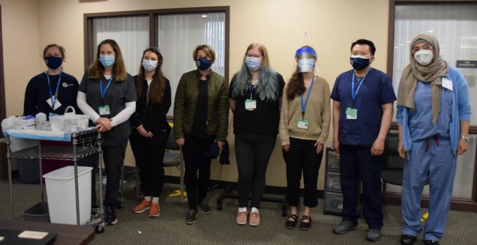 Attorney General Stops by Quincy Vaccine Clinic