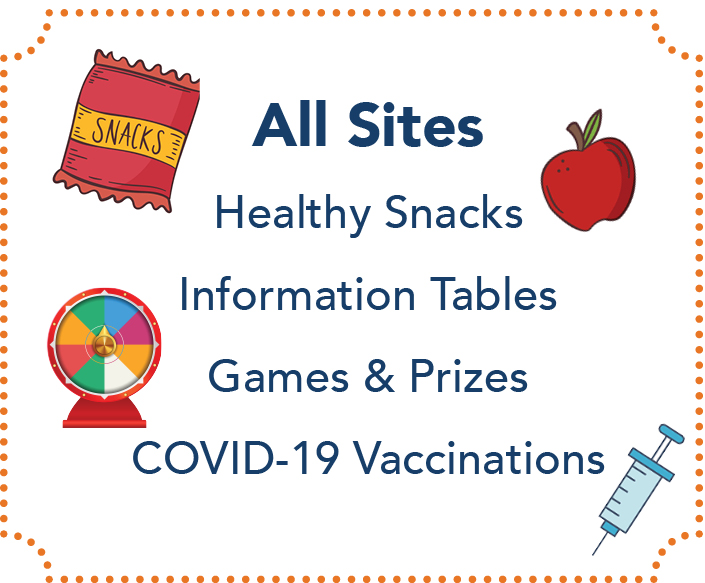 snacks information games prizes and COVID vaccines