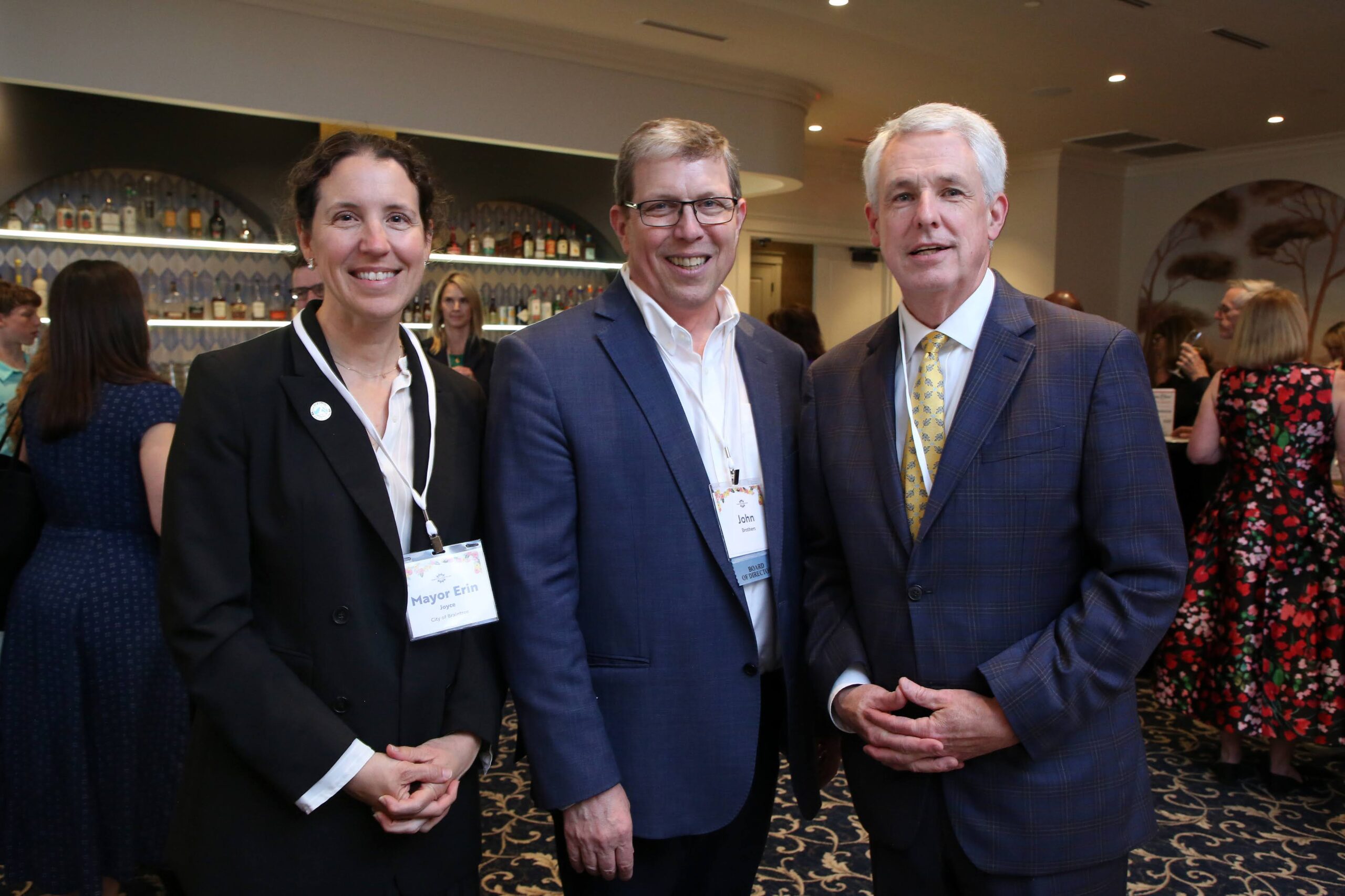Figure 1: Left to Right: Mayor Erin Joyce, Braintree;  John Brothers, Manet Board Member; Senator John Keenan