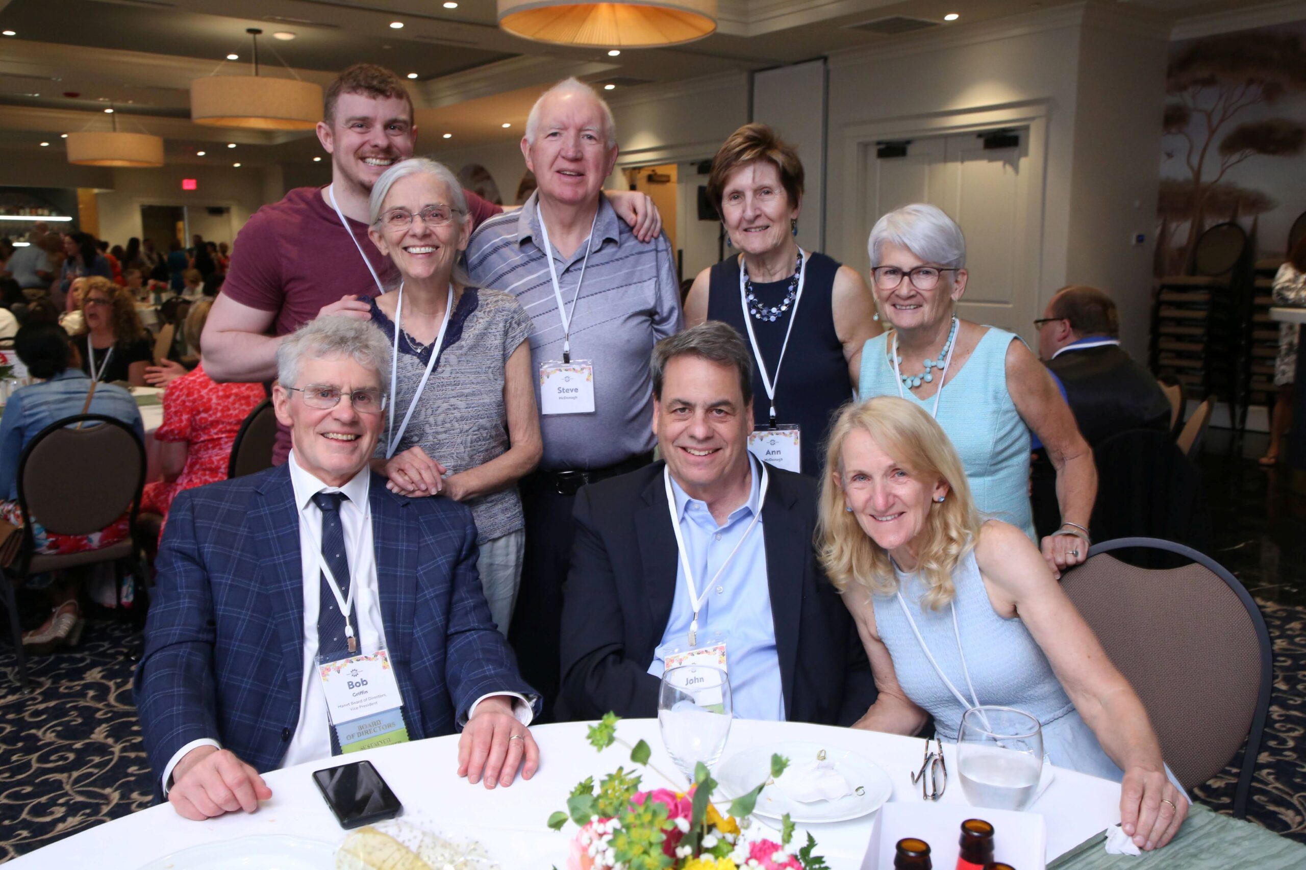 Figure 2: Back Left to Front Right: Dave Griffin; Roseann Russell; Steve McDonagh; Ann McDonagh;  Karen Munkley; Bob Griffin, Board Vice-President; John Griffin; Jean McGeary